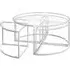 Omaha Clear Glass Nesting Coffee Tables - Clear, Stainless Steel