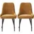 Omaha Dining Chairs In Pair - Mustard, Fabric