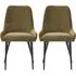 Omaha Dining Chairs In Pair - Olive Green, Fabric