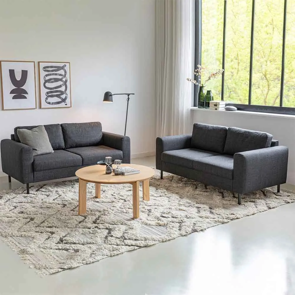 Onalaska 2+2 Seater Sofa Set - Dark Grey, Fabric