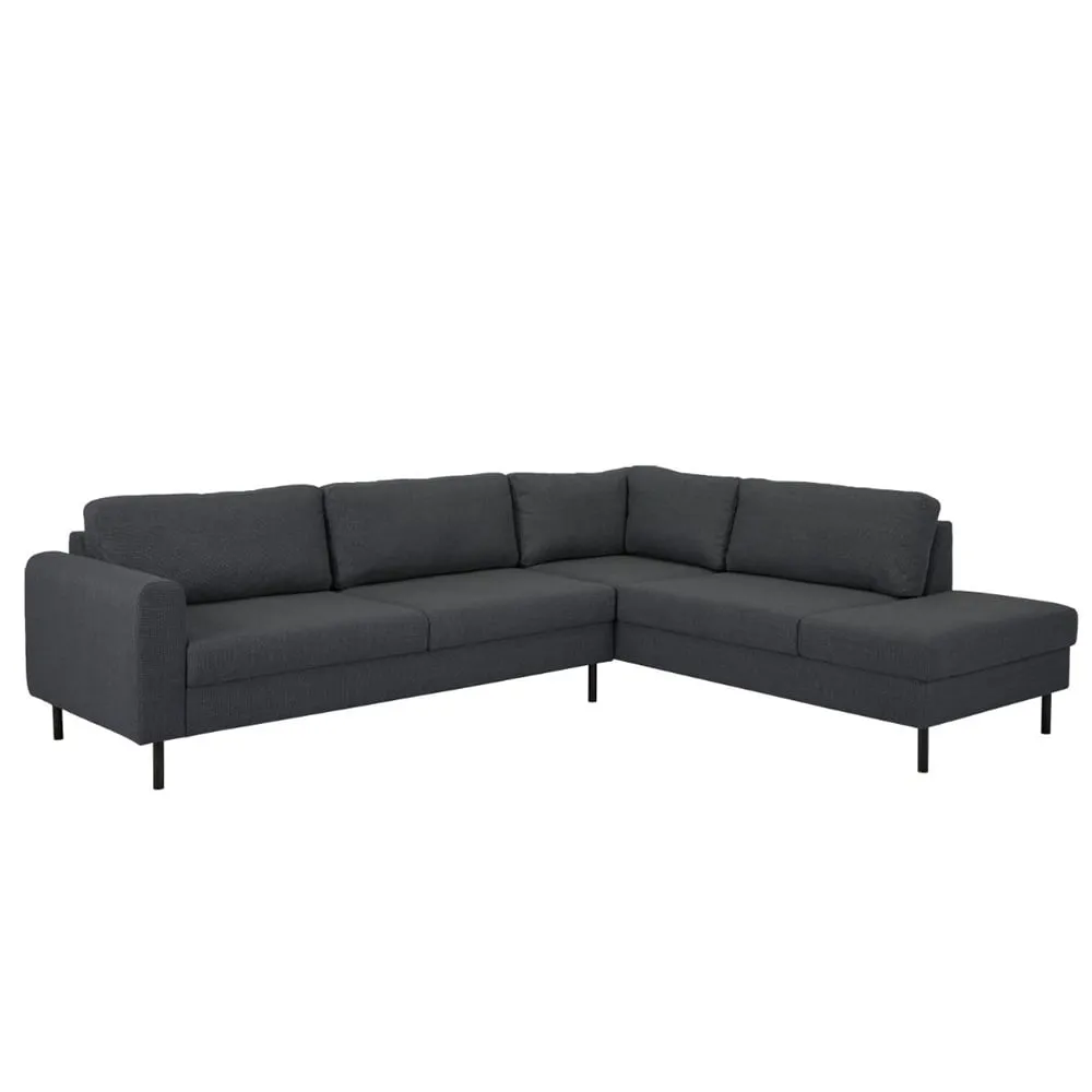 Onalaska L-Shaped Corner Sofa - Dark Grey, Fabric