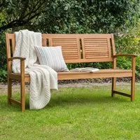 Onda Outdoor 3-Seater Garden Bench - Oak, Acacia Hardwood alternate view
