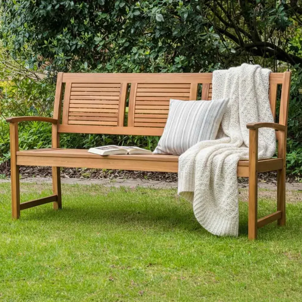 Onda Outdoor 3-Seater Garden Bench - Oak, Acacia Hardwood product