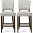 Ontario Bar Chairs In Pair - Beige, Fabric