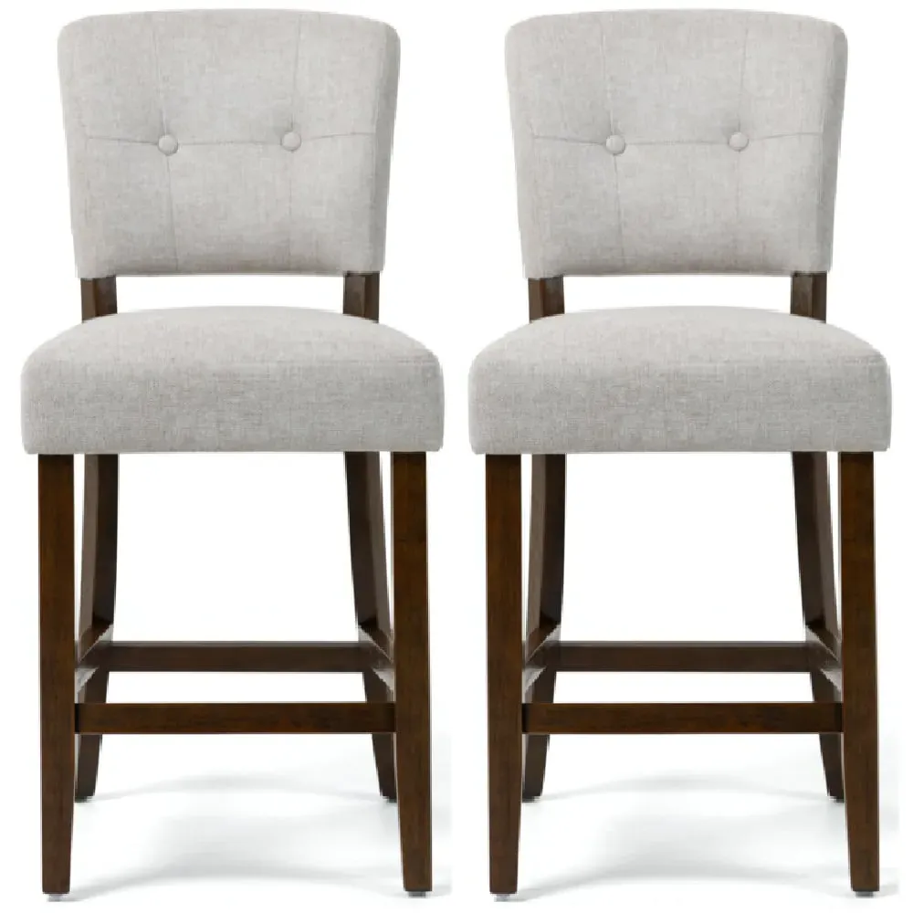 Ontario Bar Chairs In Pair - Beige, Fabric image