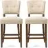 Ontario Bar Chairs Set of 2 - Beige, Bison Fabric