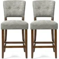 Ontario Bar Chairs Set of 2 - Grey, Bison Fabric