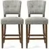 Ontario Bar Chairs Set of 2 - Grey, Bison Fabric