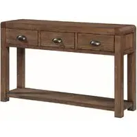 Ontario Console Table with 3 Drawers - Dark Oak