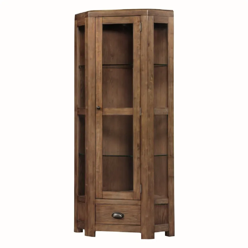 Ontario Corner Storage Cabinet with 1 Door - Dark Oak