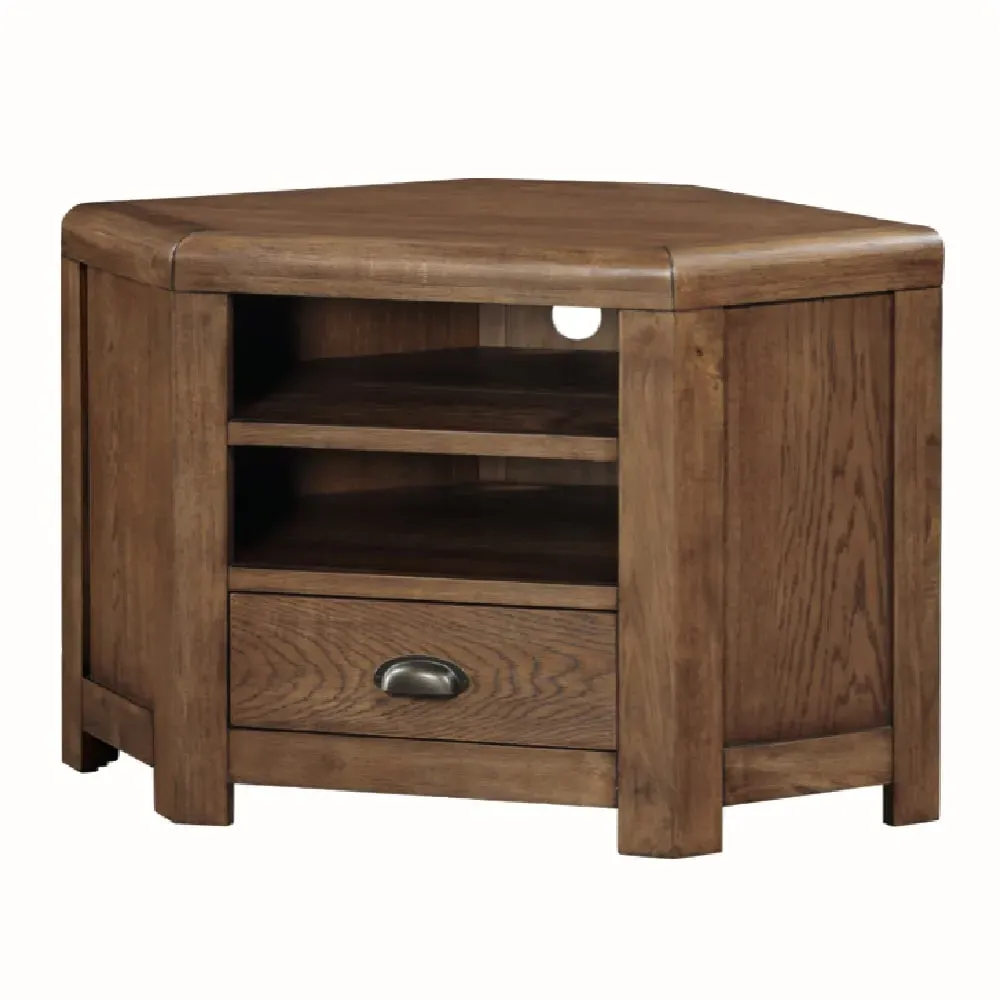 Ontario Corner TV Stand with Drawer - Dark Oak image