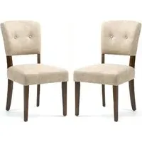 Ontario Dining Chairs Set of 2 - Beige, Bison Fabric
