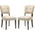 Ontario Dining Chairs Set of 2 - Beige, Bison Fabric