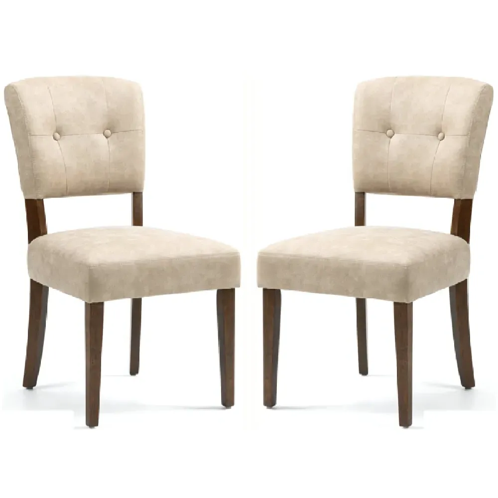 Ontario Dining Chairs Set of 2 - Beige, Bison Fabric image