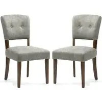 Ontario Dining Chairs Set of 2 - Grey, Bison Fabric
