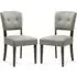 Ontario Dining Chairs Set of 2 - Grey, Bison Fabric