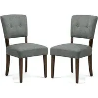 Ontario Dining Chairs Set of 2 - Grey, Fabric
