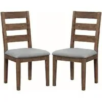 Ontario Dining Chairs with Fabric Seat - Dark Oak