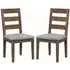 Ontario Dining Chairs with Fabric Seat - Dark Oak