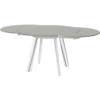 Ontario Extendable Dining Table - Taupe, Glass