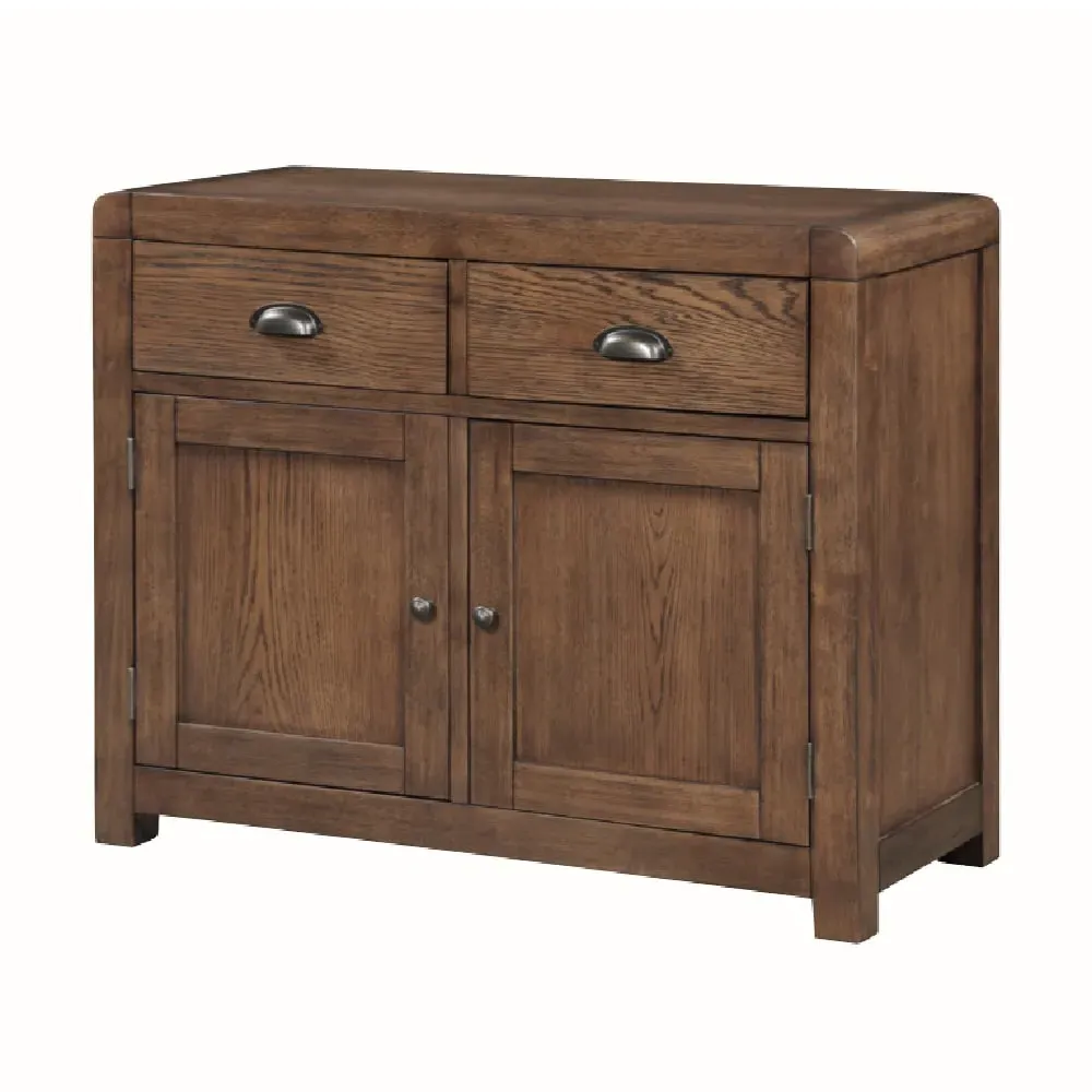 Ontario Wooden Sideboard with 2 Doors 2 Drawers - Dark Oak image