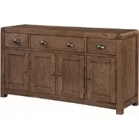 Ontario Wooden Sideboard with 4 Doors 3 Drawers - Dark Oak