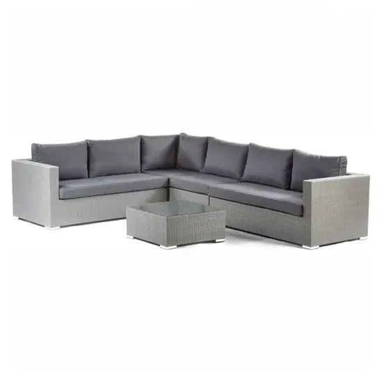 Onyx Corner Sofa with Coffee Table - Grey, Rattan