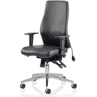 Onyx Ergo Office Chair with Arms - Black, Leather