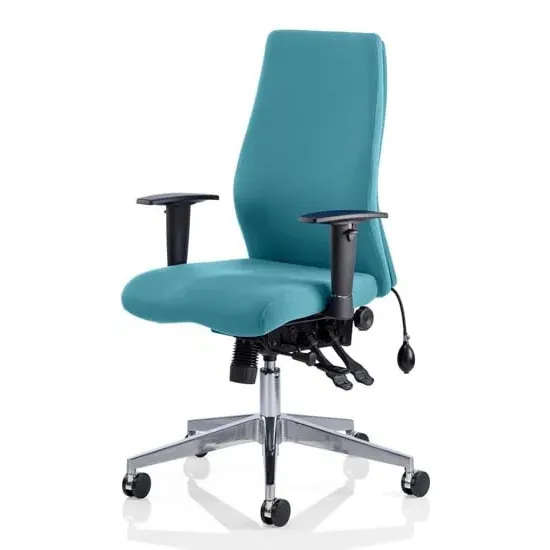 Onyx Ergo Office Chair with Arms - Maringa Teal, Fabric
