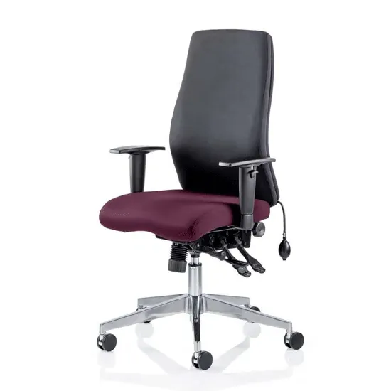 Onyx Ergo Office Chair with Arms - Purple, Fabric