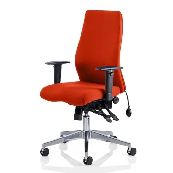 Onyx Ergo Office Chair with Arms - Red, Fabric
