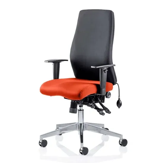Onyx Ergo Office Chair with Arms - Red, Fabric