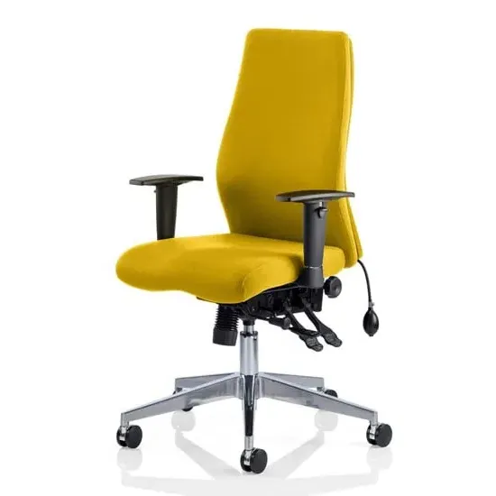 Onyx Ergo Office Chair with Arms - Senna Yellow, Fabric