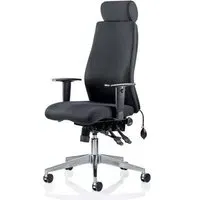 Onyx Ergo Office Chair with Headrest - Black, Fabric