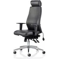 Onyx Ergo Office Chair with Headrest - Black, Leather