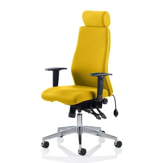 Onyx Ergo Office Chair with Headrest - Yellow