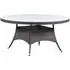Onyx Large Round Dining Table with Glass Top - Dark Grey, Rattan