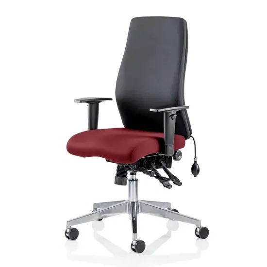 Onyx Office Chair with Ginseng Chilli Seat - Black