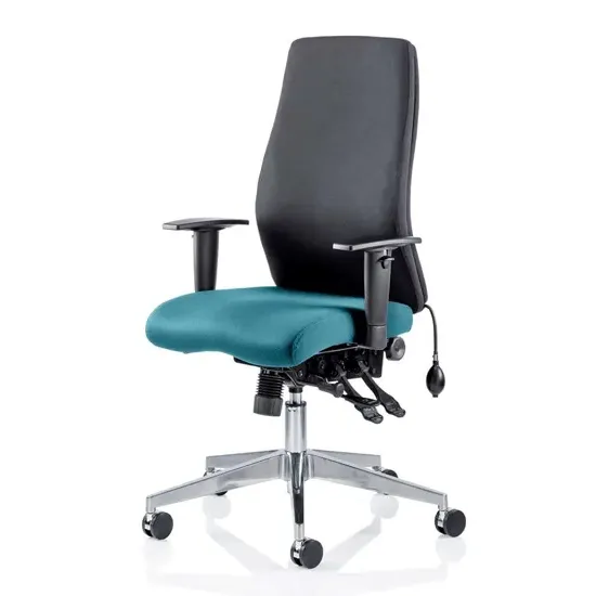 Onyx Office Chair with Maringa Teal Seat - Teal