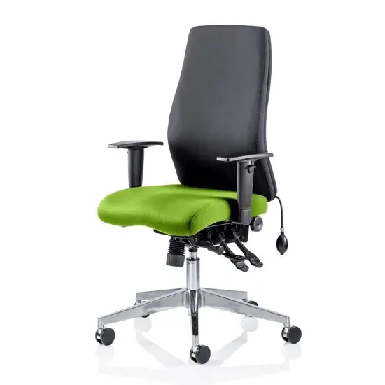 Onyx Office Chair with Myrrh Green Seat - Black