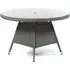 Onyx Small Round Dining Table with Glass Top - Dark Grey, Rattan