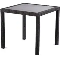Onyx Square Dining Table with Ceramic Glass Top - Grey, Rattan
