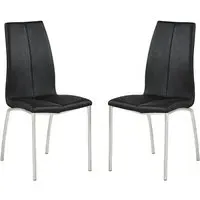 Opal Dining Chair - Black, Faux Leather