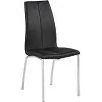 Opal Dining Chair - Black, Faux Leather