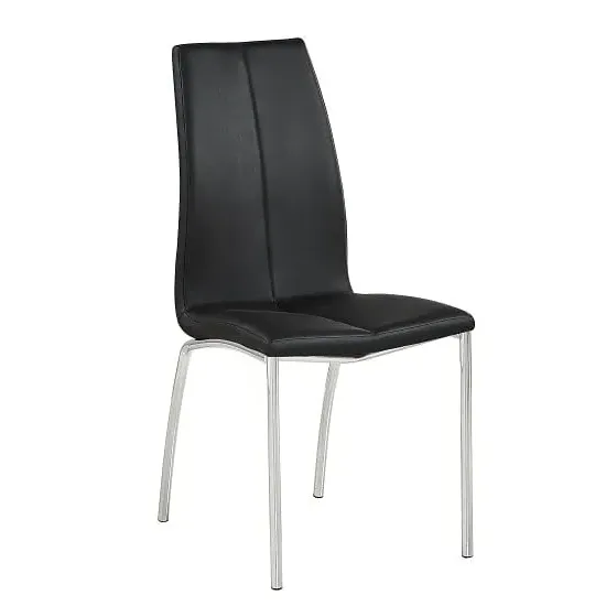 Opal Dining Chair - Black, Faux Leather image