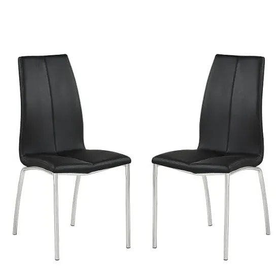 Opal Dining Chair - Black, Faux Leather