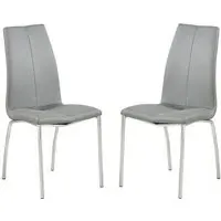 Opal Dining Chair - Grey, Faux Leather