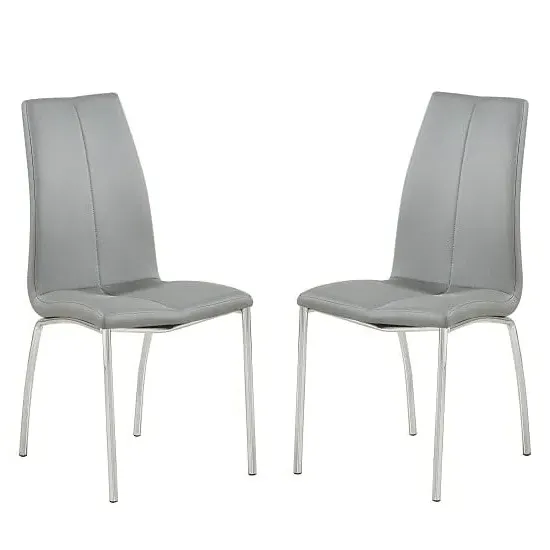Opal Dining Chair - Grey, Faux Leather