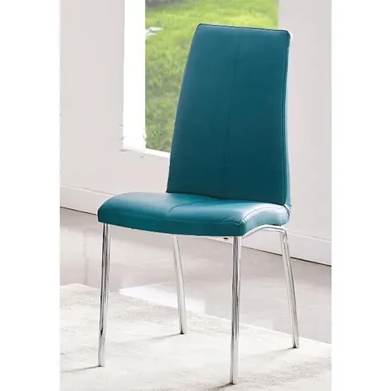 Opal Dining Chair - Teal, Faux Leather