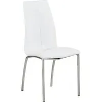 Opal Dining Chair - White, Faux Leather